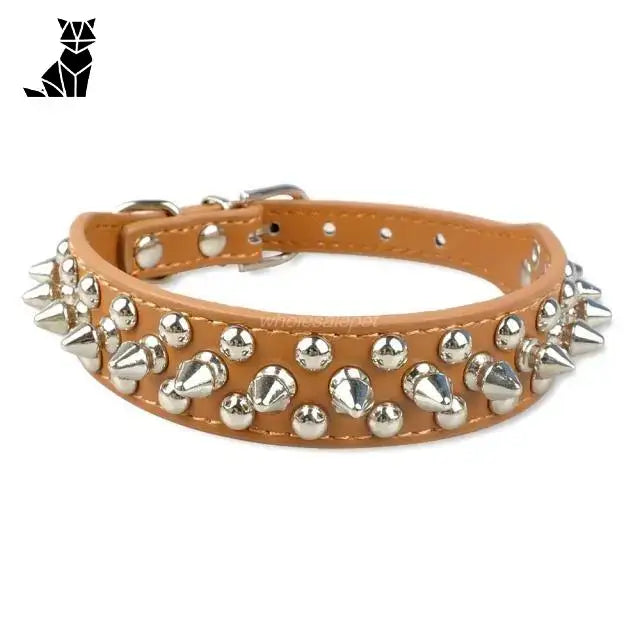 Collier Chien Clouté Ajustable - Taille Moyenne - élégance