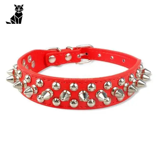 Collier Chien Clouté Ajustable - Taille Moyenne - élégance