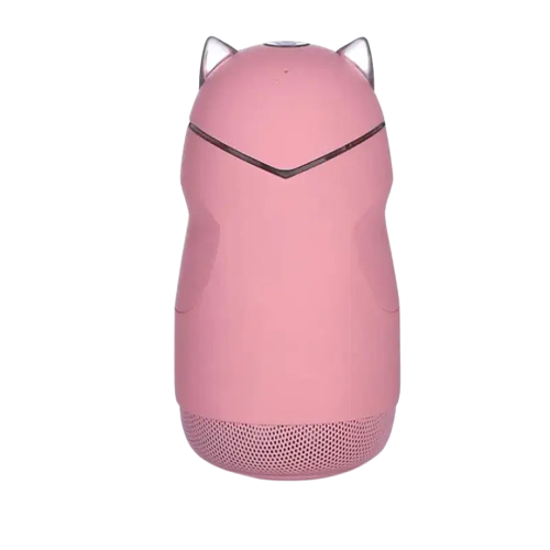 Mini Enceinte Chat Bluetooth Avec Oreilles Illuminées Adorable - Rose Transparent Background