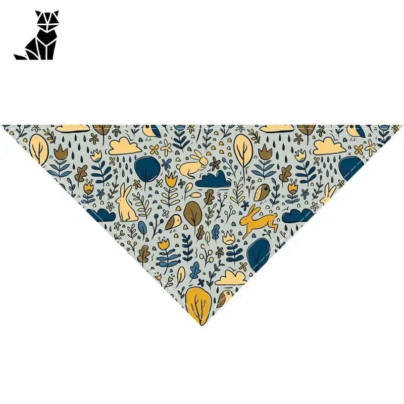 Bandana pour berger australien avec petits motifs de fleurs et de feuilles