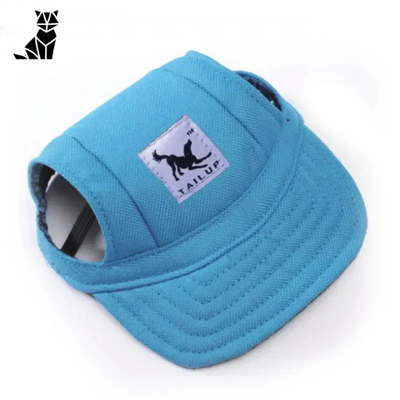 Casquette de baseball pour chiens - Bleu avec logo blanc, look tendance en Couleur Unie