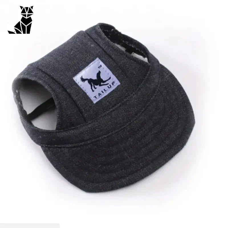 Casquette de baseball pour chiens - Chapeau noir avec étiquette blanche pour un look tendance en Couleur Unie