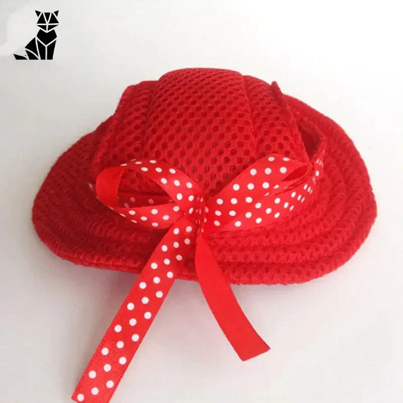 Chapeau à pois rouges pour chiens - Casquette couleur unie tendance