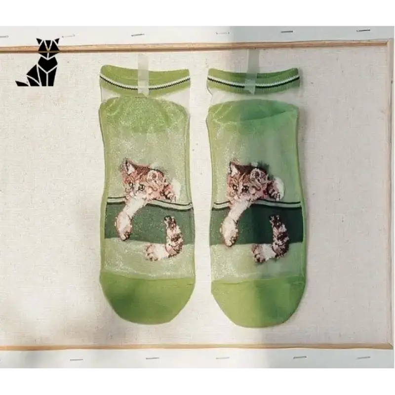 Chaussettes Chat Motif: Confort Et Style Félin à Vos Pieds! Vert