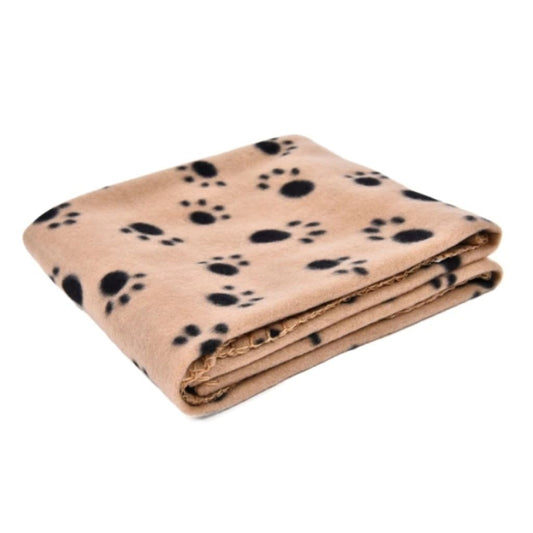 Petite couverture polaire imprimée pattes de chien