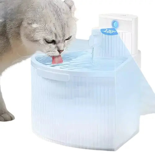 Chat s’abreuvant à la fontaine d’eau fraîche pour animaux, assurant deau fraîche et hydratation Transparent Background