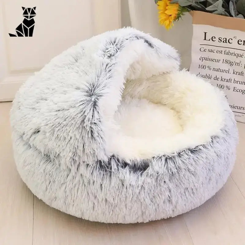 Lit Rond En Peluche Pour Un Sommeil Douillet De Votre Chat - Gris / 40 Cm