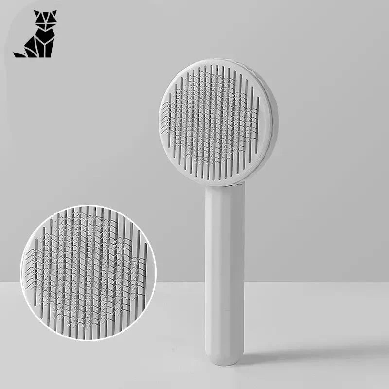 Peigne à chat - Design ergonomique pour le toilettage des Poils Morts - Brosse à dents blanche sur fond blanc