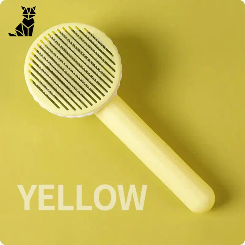Peigne à chat - Conception Ergonomique : Brossé Jaune Pour Poils Morts