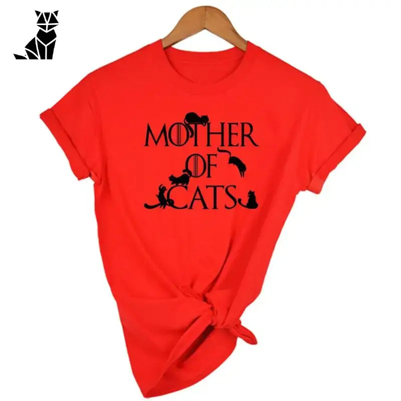 Tee Shirt Game Of Thrones Mother Of Catspour Femmes - Rouge / s